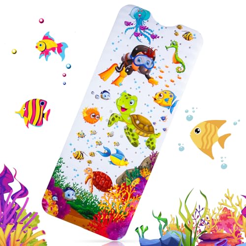 Zosenyer Duschmatte rutschfest, 100x40cm Antirutschmatte Badewanne Waschbare, PVC Badewannenmatte mit Saugnäpfen für Kinder und Baby, BPA Frei von Zosenyer