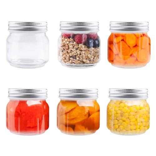 Zosenyer Einmachgläser, 6 Stück Overnight Oats Gläser 250ml, Häufig als Schraubgläser mit Deckel vorratsgläser für Hausgemachte Desserts Joghurt Pudding Marmelade Verwendet von Zosenyer