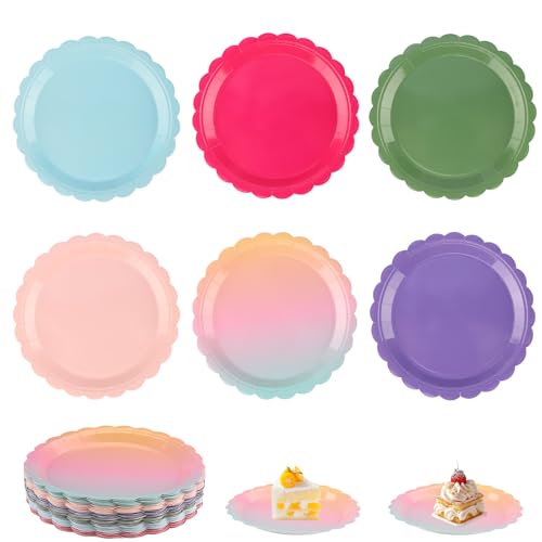 Zosenyer Pappteller Bunt,60 Stück 9 Zoll Papierteller 23 CM Pappteller kindergeburtstag Teller für Geburtstag Jubiläum Hochzeit Zosenyer Pappteller Bunt,60 Stück 9 Zoll Papierteller 23 CM Pappteller kindergeburtstag Teller für Geburtstag Jubiläum Hochzeit von Zosenyer