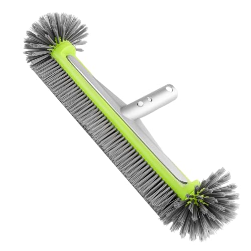 Zosenyer Poolbürste für Folienpool, 45CM Pool Reinigungsbürste, Pool Bürste mit Nylonborsten EZ-Clip Kompatibel Teleskopstange, Robuuste Borstels Halbkugelförmigen Reinigen Pooloberflächen en Ecken von Zosenyer