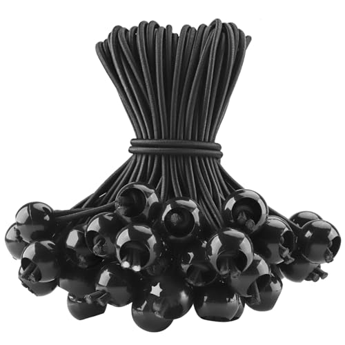 Zosenyer Spanngummis mit Kugel, 50 Stück Planenbefestigung 15 cm, Planenspanner für Planen, Zelte, Pavillons, Banner und Haushalt von Zosenyer