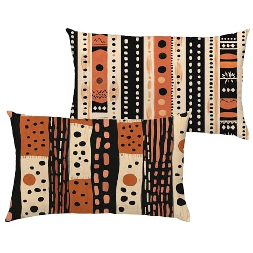 Kissenbezug 50x70 cm Retro Outdoor Kissen Braun Wasserdichte Samt Balkon Zierpolster, Doppelseitiger Gedruckte Dekorative Gartenkissen für Terrassen Sofa Schlafzimmer Wohnzimmer, 2er Set 1B-407 Kissenbezug 50x70 cm Retro Outdoor Kissen Braun Wasserdichte Samt Balkon Zierpolster, Doppelseitiger Gedruckte Dekorative Gartenkissen für Terrassen Sofa Schlafzimmer Wohnzimmer, 2er Set 1B-407 von Zosoore