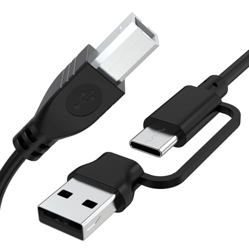 2 in 1 USB C auf USB B Druckerkabel kompatibel mit MacBook Pro, iPad Pro, Yamaha Casio Digital Piano, MIDI Controller, HP, Canon, Brother, Samsung Drucker USB Kabel, 1.0 m 2 in 1 USB C auf USB B Druckerkabel kompatibel mit MacBook Pro, iPad Pro, Yamaha Casio Digital Piano, MIDI Controller, HP, Canon, Brother, Samsung Drucker USB Kabel, 1.0 m von Zosvoses