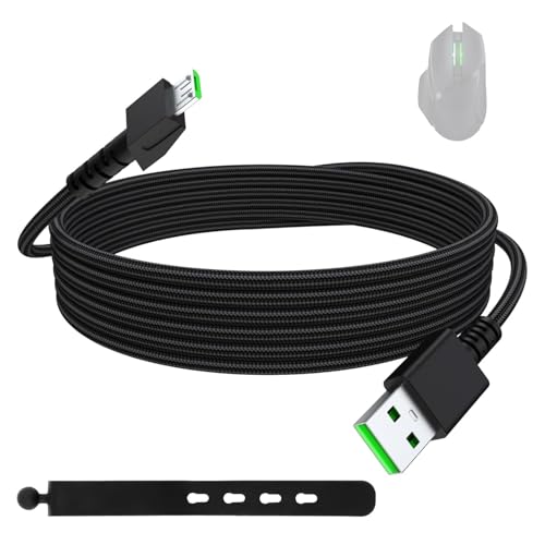 Ersatz-Wireles Maus-Ladekabel, Micro-USB-Ladekabel, kompatibel mit Razer Naga Pro 20000 DPI, Razer Viper Ultimate, Basilisk Snake Ultimate, DeathAdder V2 Pro/Basilisk Ultimate Mouse (schwarz) von Zosvoses