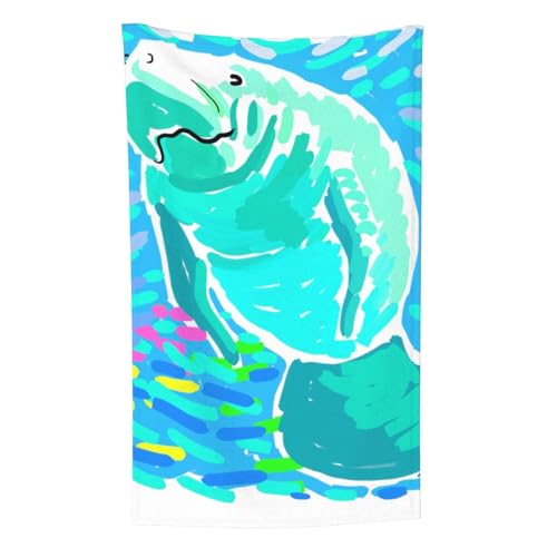 Aqua Manatee, Überwurf für Couchstühle, warme Plüschdecke für Bettwäsche und Reisen, 76,2 x 127,7 cm von Zouey