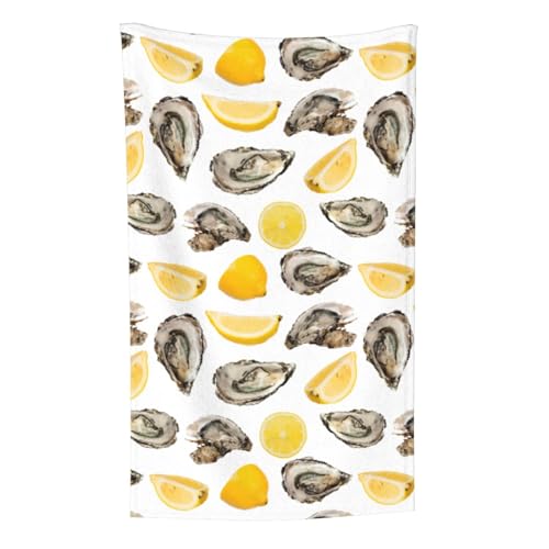 Austern und Mandarinen, Überwurf für Couchstühle, warme Plüschdecke für Bettwäsche und Reisen, 76,2 x 127,7 cm von Zouey