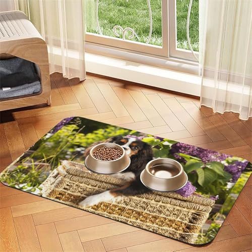 Australian Shepherd Weihnachten Süße Aussie Hunde,wasserdichte Futtermatte für Haustiere, Tischsets für Katzen und Hunde für Futter und Wasser, Futtermatten aus PU-Leder,40x60cm von Zouey