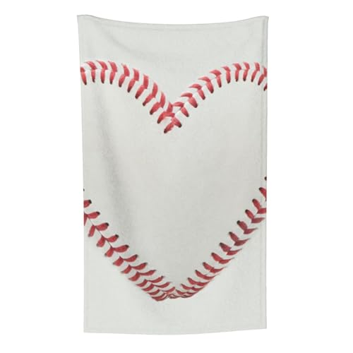 Baseball-Herz-Muster Ball-Muster, Überwurf für Couchstühle, warme Plüschdecke für Bettwäsche und Reisen, 76,2 x 127,7 cm von Zouey
