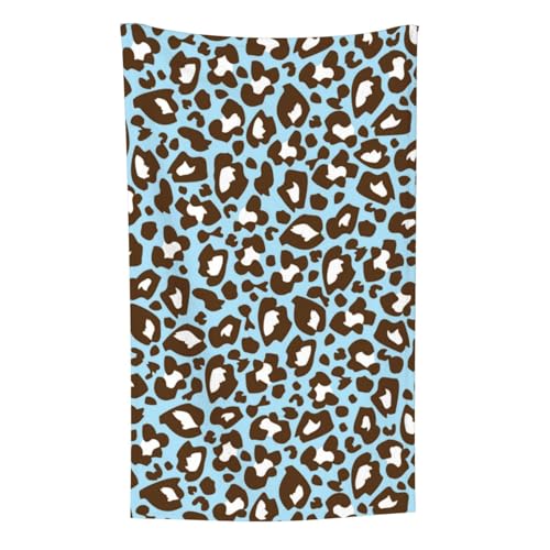 Blauer und brauner Leoparden-Tierdruck, Überwurf für Couchstühle, warme Plüschdecke für Bettwäsche und Reisen, 76,2 x 127,7 cm von Zouey