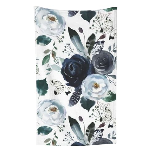 Boho Marine Pfingstrosen Blumen, Überwurf für Couchstühle, warme Plüschdecke für Bettwäsche und Reisen, 76,2 x 127,7 cm von Zouey