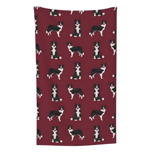 Border Collie Hunderasse Haustierliebhaber Nähprojekte Ruby, Überwurf für Couchstühle, warme Plüschdecke für Bettwäsche und Reisen, 76,2 x 127,7 cm von Zouey