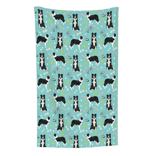 Border Collie Kaffee, Überwurf für Couchstühle, warme Plüschdecke für Bettwäsche und Reisen, 76,2 x 127,7 cm von Zouey