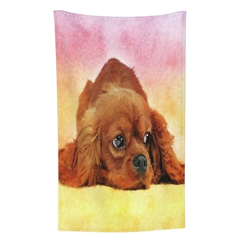 Cavalier King Charles Spaniel, Überwurf für Couchstühle, warme Plüschdecke für Bettwäsche und Reisen, 76,2 x 127,7 cm von Zouey