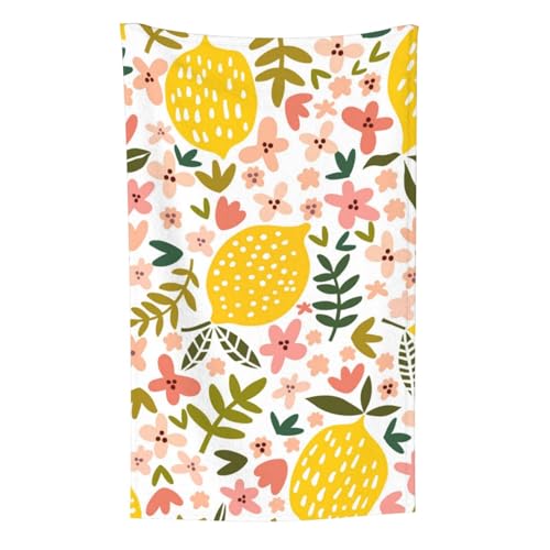 Floral Zitrone Zitronengelb, Überwurf für Couchstühle, warme Plüschdecke für Bettwäsche und Reisen, 76,2 x 127,7 cm von Zouey