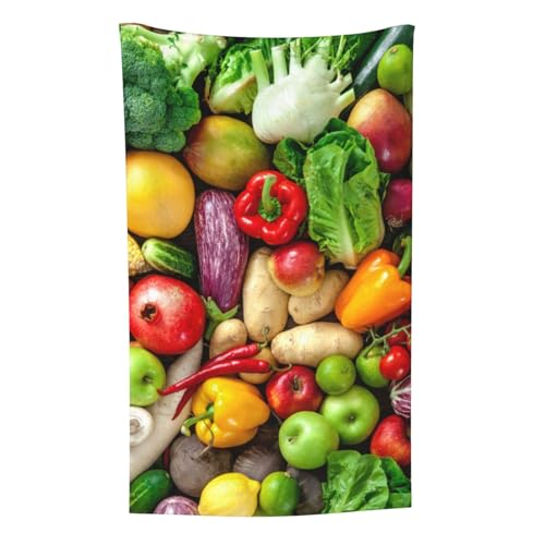 Frisches Obst und Gemüse Bedruckt, Überwurf für Couchstühle, warme Plüschdecke für Bettwäsche und Reisen, 76,2 x 127,7 cm von Zouey