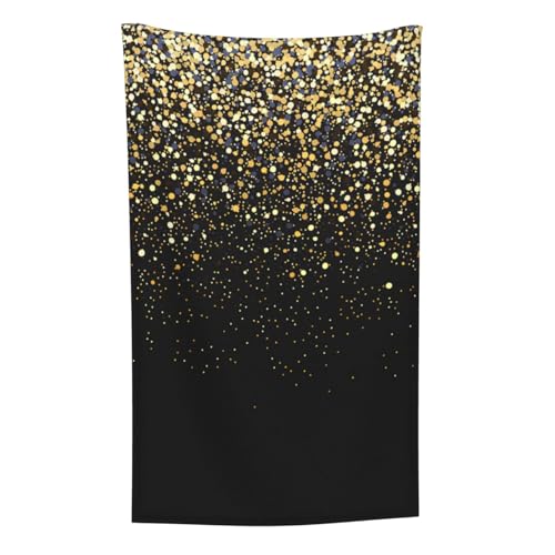 Gold Glitzer Schwarz Cool Modern, Überwurf für Couchstühle, warme Plüschdecke für Bettwäsche und Reisen, 76,2 x 127,7 cm von Zouey