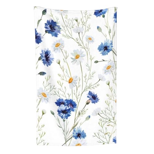Handgezeichnete Blume, Überwurf für Couchstühle, warme Plüschdecke für Bettwäsche und Reisen, 76,2 x 127,7 cm von Zouey