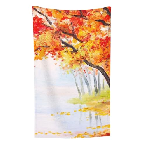 Herbstwald Orange Blätter, Überwurf für Couchstühle, warme Plüschdecke für Bettwäsche und Reisen, 76,2 x 127,7 cm von Zouey
