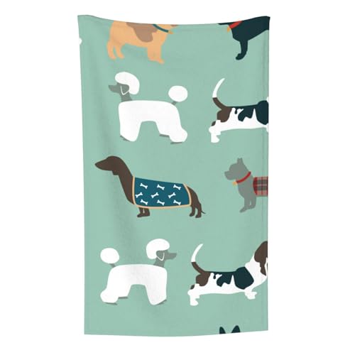Hunde auf Blau, Überwurf für Couchstühle, warme Plüschdecke für Bettwäsche und Reisen, 76,2 x 127,7 cm von Zouey