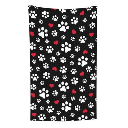 Hundepfote Katzenpfote Herz Liebe, Überwurf für Couchstühle, warme Plüschdecke für Bettwäsche und Reisen, 76,2 x 127,7 cm von Zouey