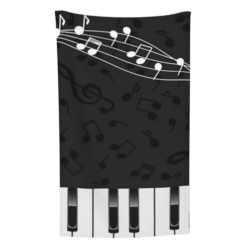Klavier Schwarze Musiknoten, Überwurf für Couchstühle, warme Plüschdecke für Bettwäsche und Reisen, 76,2 x 127,7 cm von Zouey