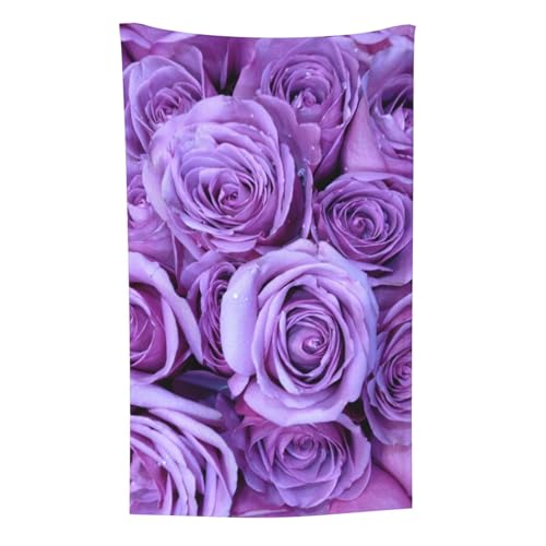 Lila Rosenmuster Blumenmuster, Überwurf für Couchstühle, warme Plüschdecke für Bettwäsche und Reisen, 76,2 x 127,7 cm von Zouey