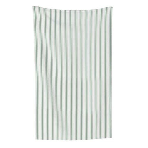 Matratzendrell schmal gestreift in Moosgrün und Weiß, Überwurf für Couchstühle, warme Plüschdecke für Bettwäsche und Reisen, 76,2 x 127,7 cm von Zouey