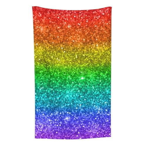 Mehrfarbiger Regenbogenglitter, Überwurf für Couchstühle, warme Plüschdecke für Bettwäsche und Reisen, 76,2 x 127,7 cm von Zouey