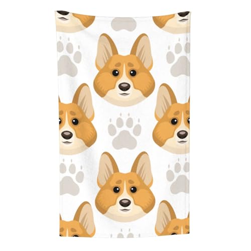 Niedliche Pfotenabdrücke im Hundegesicht, Überwurf für Couchstühle, warme Plüschdecke für Bettwäsche und Reisen, 76,2 x 127,7 cm von Zouey