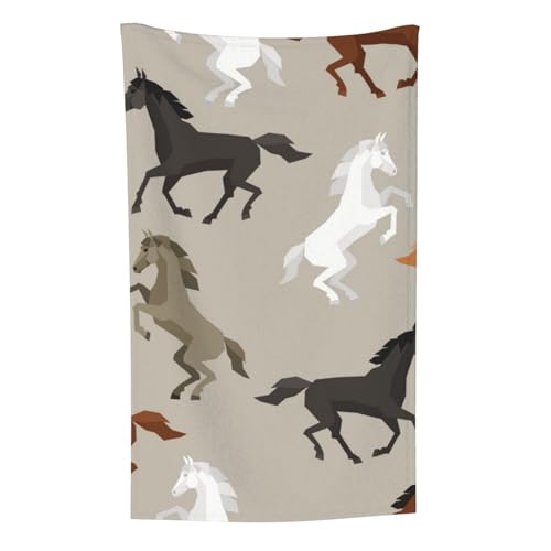 Niedlicher Pferdedruck, Überwurf für Couchstühle, warme Plüschdecke für Bettwäsche und Reisen, 76,2 x 127,7 cm von Zouey
