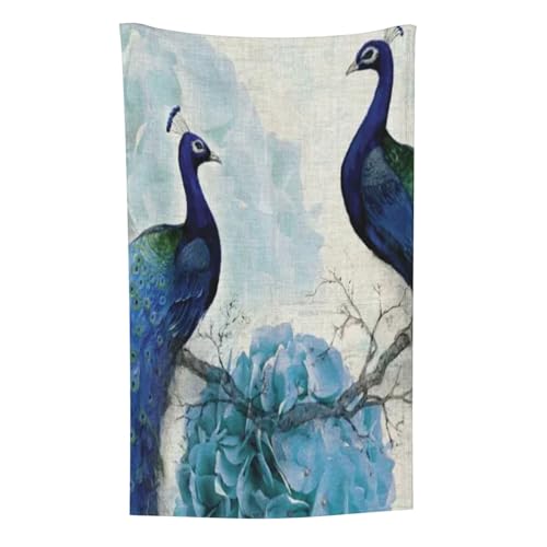 Pfauenblaue Feder, Überwurf für Couchstühle, warme Plüschdecke für Bettwäsche und Reisen, 76,2 x 127,7 cm von Zouey