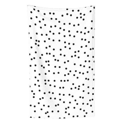 Polka Dot Schwarz auf Weiß, Überwurf für Couchstühle, warme Plüschdecke für Bettwäsche und Reisen, 76,2 x 127,7 cm von Zouey