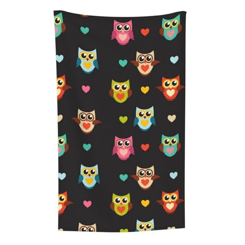 Regenbogen Eulen Druck, Überwurf für Couchstühle, warme Plüschdecke für Bettwäsche und Reisen, 76,2 x 127,7 cm von Zouey