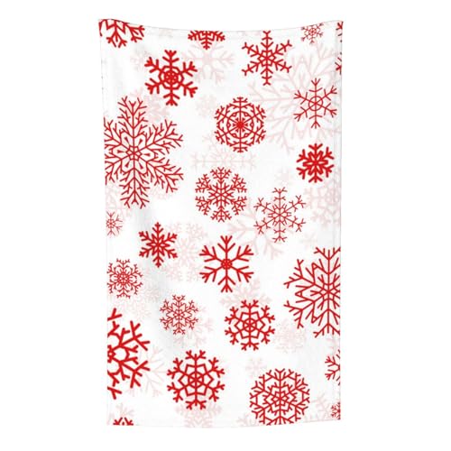Rote Schneeflocke Weiße Weihnachten, Überwurf für Couchstühle, warme Plüschdecke für Bettwäsche und Reisen, 76,2 x 127,7 cm Rote Schneeflocke Weiße Weihnachten, Überwurf für Couchstühle, warme Plüschdecke für Bettwäsche und Reisen, 76,2 x 127,7 cm von Zouey