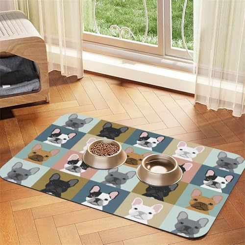 Rote Schneeflocke Weiße Weihnachten,wasserdichte Futtermatte für Haustiere, Tischsets für Katzen und Hunde für Futter und Wasser, Futtermatten aus PU-Leder,40x60cm von Zouey
