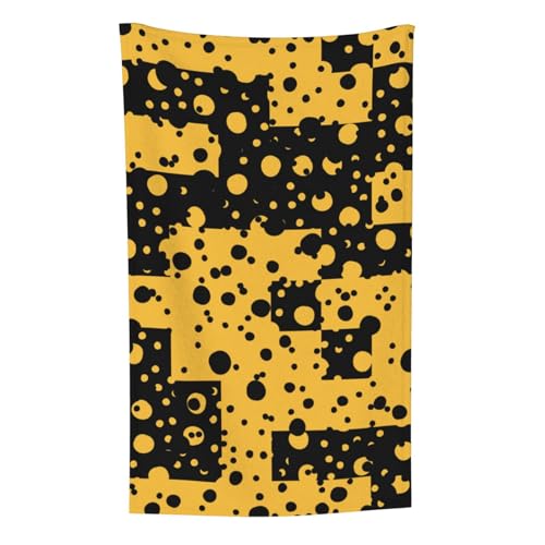 Schwarz-Gelb-abstraktes Muster, Überwurf für Couchstühle, warme Plüschdecke für Bettwäsche und Reisen, 76,2 x 127,7 cm von Zouey