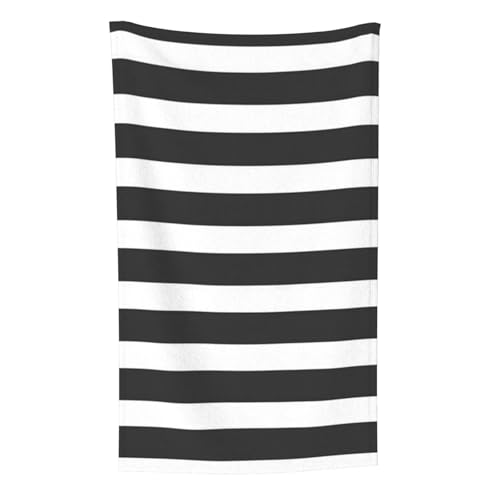 Schwarz-weißer Streifen, Überwurf für Couchstühle, warme Plüschdecke für Bettwäsche und Reisen, 76,2 x 127,7 cm von Zouey