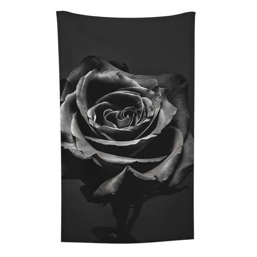 Schwarze Blume, Überwurf für Couchstühle, warme Plüschdecke für Bettwäsche und Reisen, 76,2 x 127,7 cm von Zouey