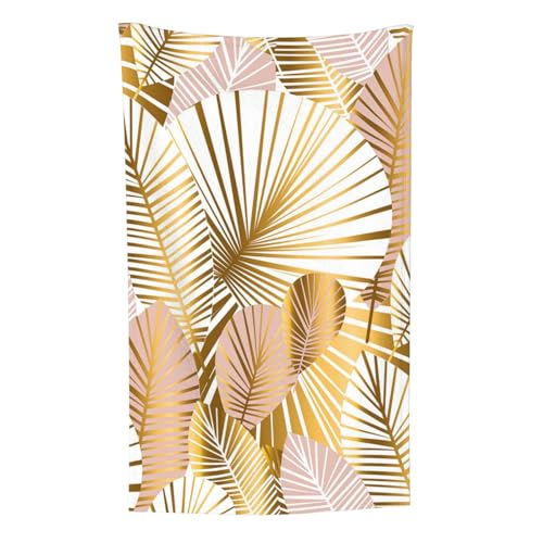 Tropische Pflanze im Goldenen, Überwurf für Couchstühle, warme Plüschdecke für Bettwäsche und Reisen, 76,2 x 127,7 cm von Zouey