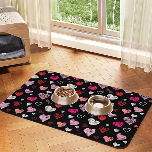 Weihnachten mit goldenen Schneeflocken,wasserdichte Futtermatte für Haustiere, Tischsets für Katzen und Hunde für Futter und Wasser, Futtermatten aus PU-Leder,40x60cm von Zouey