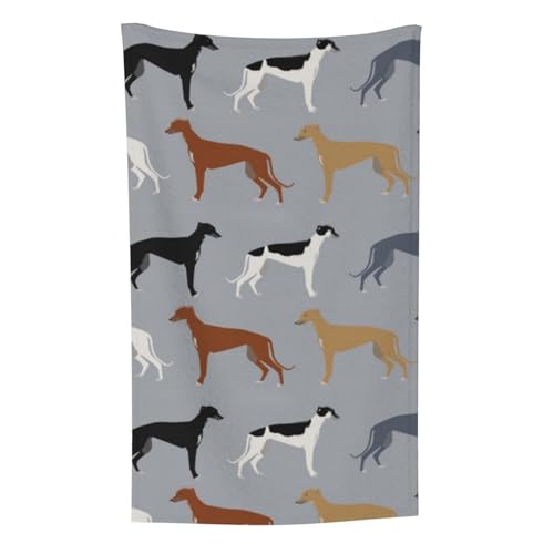 Windhunde Größere Version Hunde Windhundmäntel Farben, Überwurf für Couchstühle, warme Plüschdecke für Bettwäsche und Reisen, 76,2 x 127,7 cm von Zouey