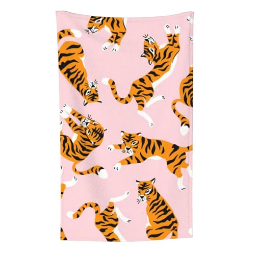 Zirkustier, Niedlich, Tiger, Auf, DASS, Rosafarbener Hintergrund, Überwurf für Couchstühle, warme Plüschdecke für Bettwäsche und Reisen, 76,2 x 127,7 cm von Zouey