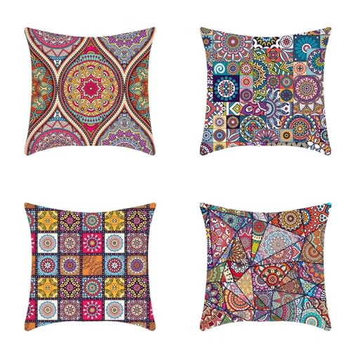 Kissenbezug 55x55 cm 4er Set Staatsangehörigkeit Kissenbezüge Totem Outdoor Kissen Leinen Sofakissen Dekokissen Gartenmöbel Kissen couchkissen kissenhülle für Couch Wohnzimmer Büro Auto Home Decor von Zoulile