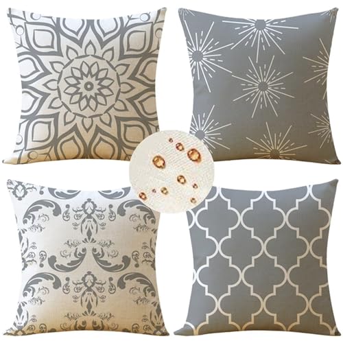 Outdoor Wetterfest Kissenbezug 30x30 cm 4er Set grau Kissenbezüge einfach Outdoor Kissen Wasserdicht Leinen Sofakissen Dekokissen für Garten Couch Terrasse Bank Stuhl Outdoor Heimdekoration Geschenke Outdoor Wetterfest Kissenbezug 30x30 cm 4er Set grau Kissenbezüge einfach Outdoor Kissen Wasserdicht Leinen Sofakissen Dekokissen für Garten Couch Terrasse Bank Stuhl Outdoor Heimdekoration Geschenke von Zoulile