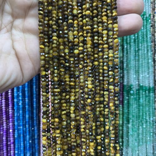 Natürliche Turmalin-geschliffene Winkelperlen, 2 x 3 mm – 39 cm Strang, Edelsteinperlen für Schmuckherstellung von ZouoYYii