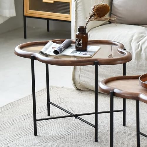 Zouron Couchtisch Holz Oval Ellipse Wohnzimmertisch Holz Coffe Table Gehärtetes Glas Wie Wolke Vintage Dunkelbraun Tisch 1pcs Metallgestell 59x52x49cm Zouron Couchtisch Holz Oval Ellipse Wohnzimmertisch Holz Coffe Table Gehärtetes Glas Wie Wolke Vintage Dunkelbraun Tisch 1pcs Metallgestell 59x52x49cm von Zouron
