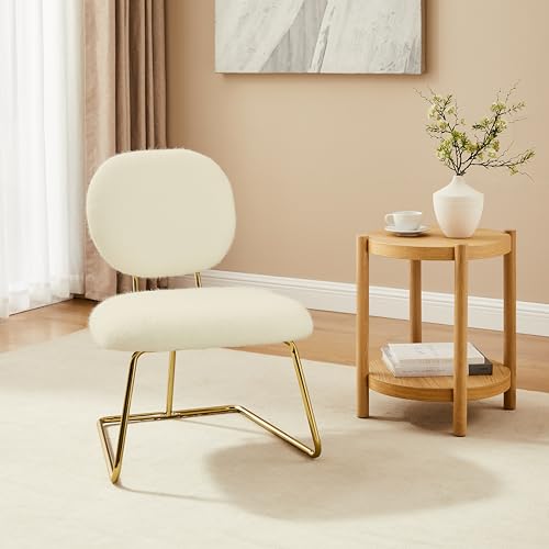 Zouron Esszimmerstuhl Beige - Polyesterstuhl Polsterstuhl Sessel Metallbeine Küchenstuhl Wohnzimmerstuhl von Zouron