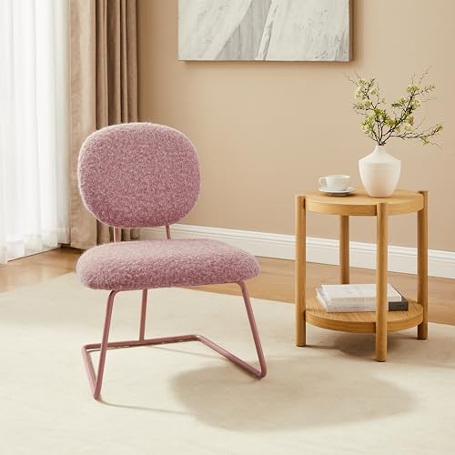 Zouron Esszimmerstuhl Rosa - Polyesterstuhl Polsterstuhl Sessel Metallbeine Küchenstuhl Wohnzimmerstuhl von Zouron