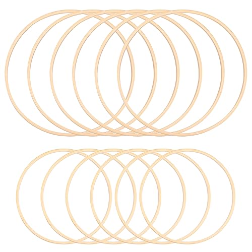 Zoutpy Holz Bambus Floral Hoop Kranz Makramee Craft Hoop Ringe 12 Stück 2 Größen für DIY Hochzeit Kranz Dekor, Traumfänger und Wandbehang Handwerk (15 cm, 20 cm) von Zoutpy