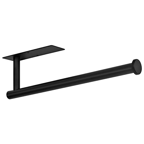 Zoutpy Schwarz Küchenrollenhalter Ohne Bohren Küchenrollen Halter Wand, Edelstahl Papierrollenhalter Selbstklebend Praktisch Rollenhalter unter dem Schrank für Küche und Badezimmer Wand von Zoutpy